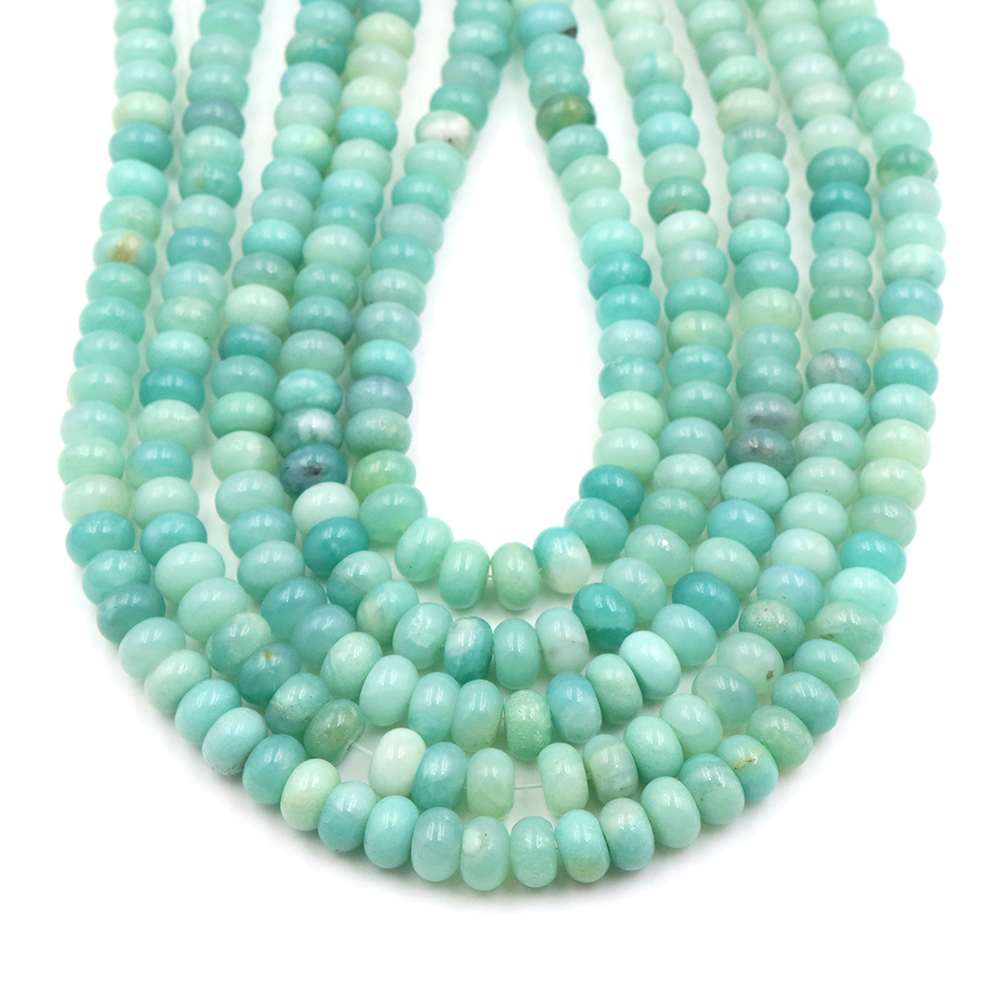 Gemstone Bracelet Healing - 5x8mm Natural Stone Amazonite Abacus Beads