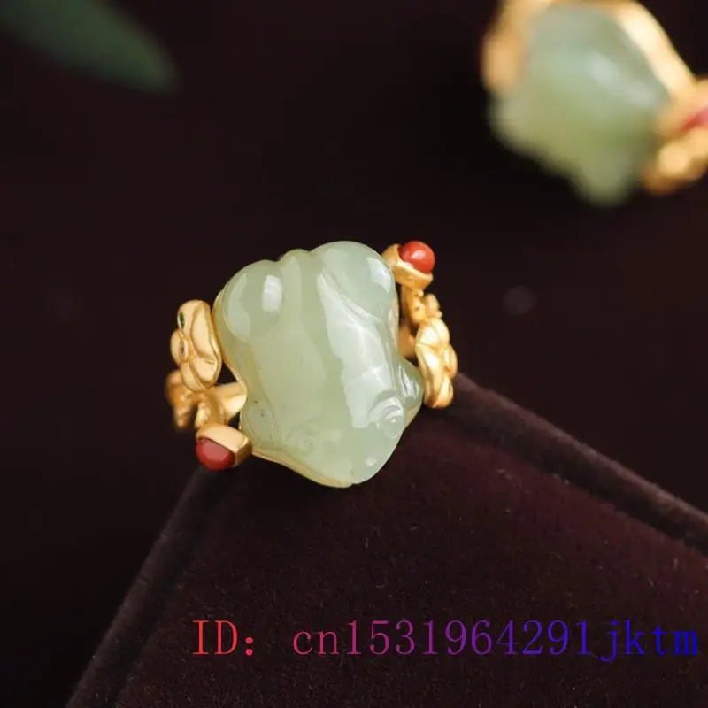 Green Jade Frog Rings Charms N - Sterling Silver Ring recension och pris