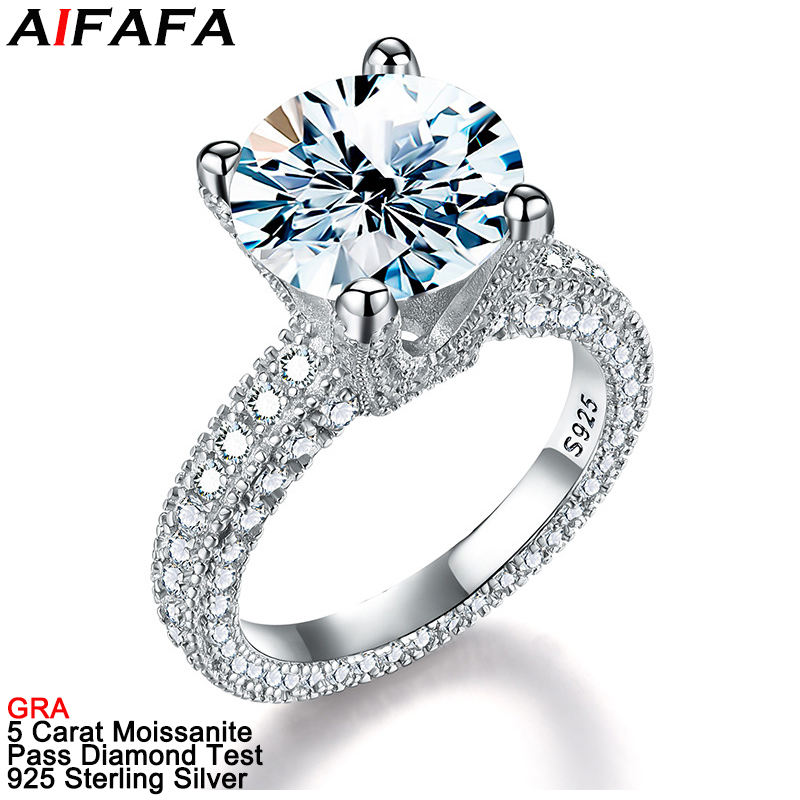 5 Carat Real Moissanite Diamon - Sterling Silver Ring recension och pris