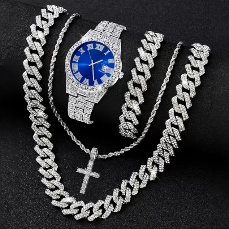 3/4PCS Hip Hop Iced Out Men's  - Icebox Jewelry Watches recension och pris