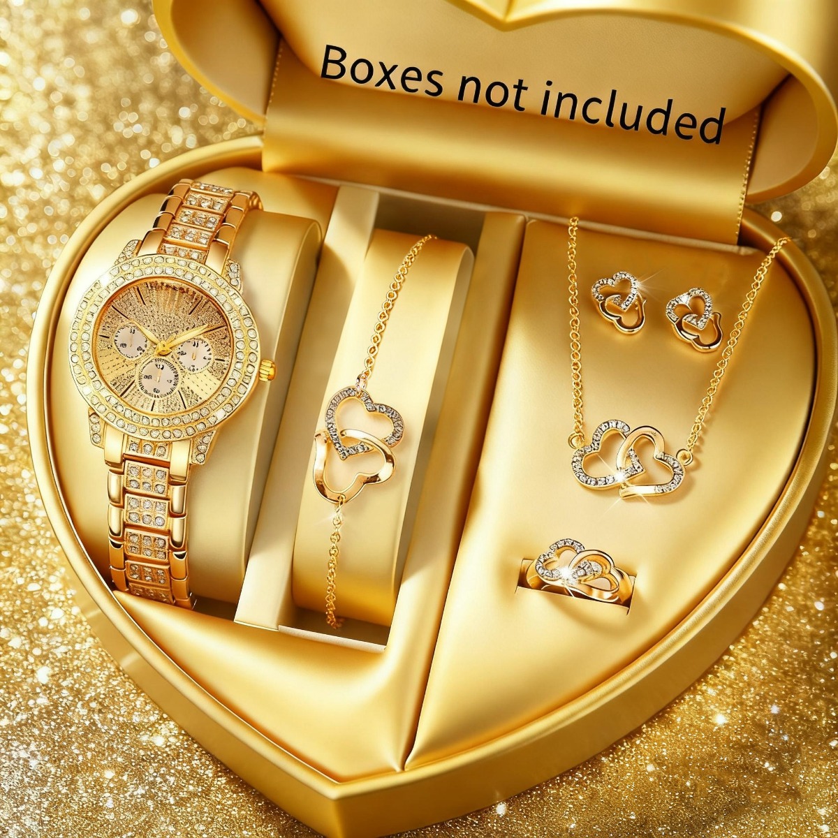 6PCS Luxury Rhinestone Women W - Mystery Jewelry Jar Watches recension och pris