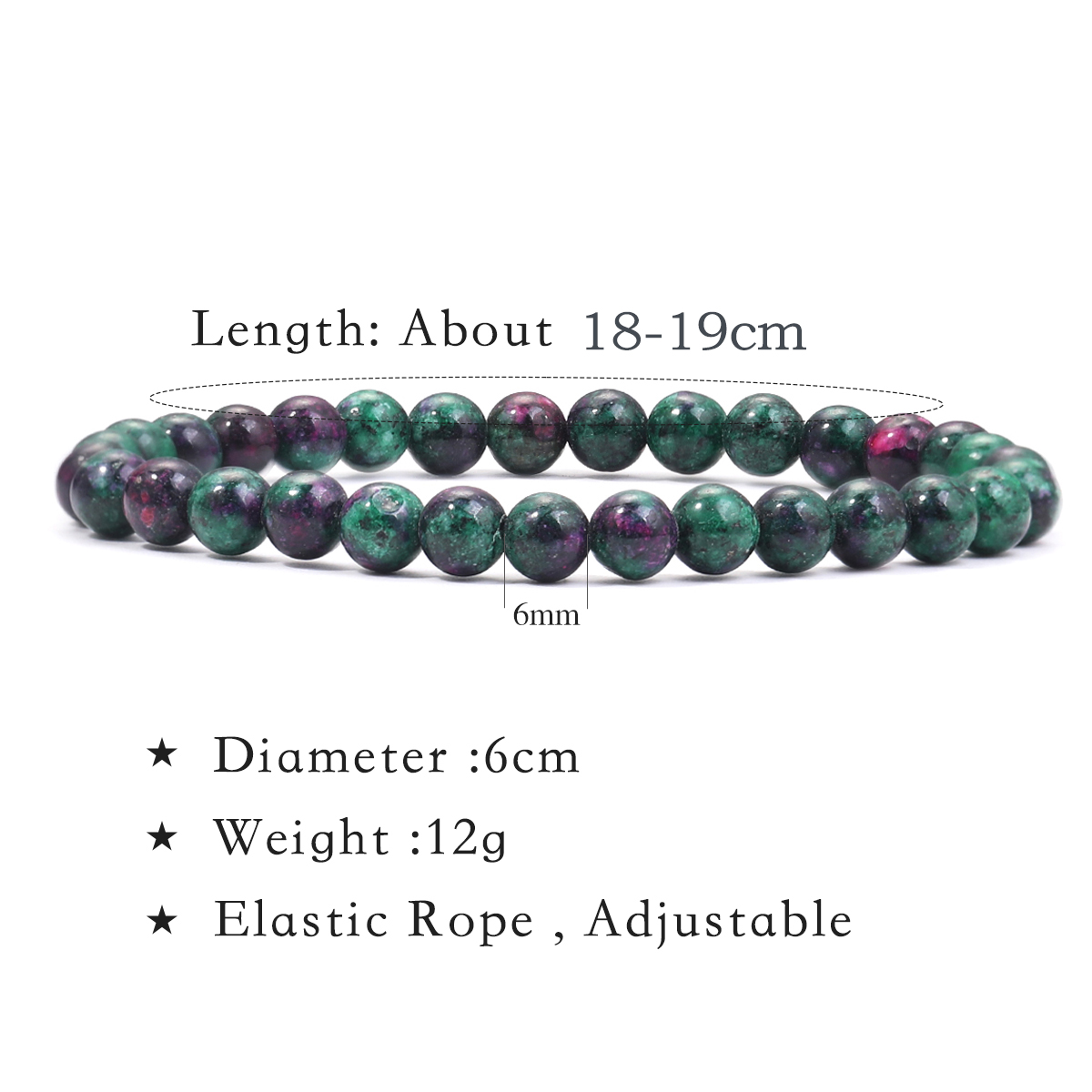 6mm Natural Gemstone Bracelet  - Gemstone Bracelet Healing recension och pris