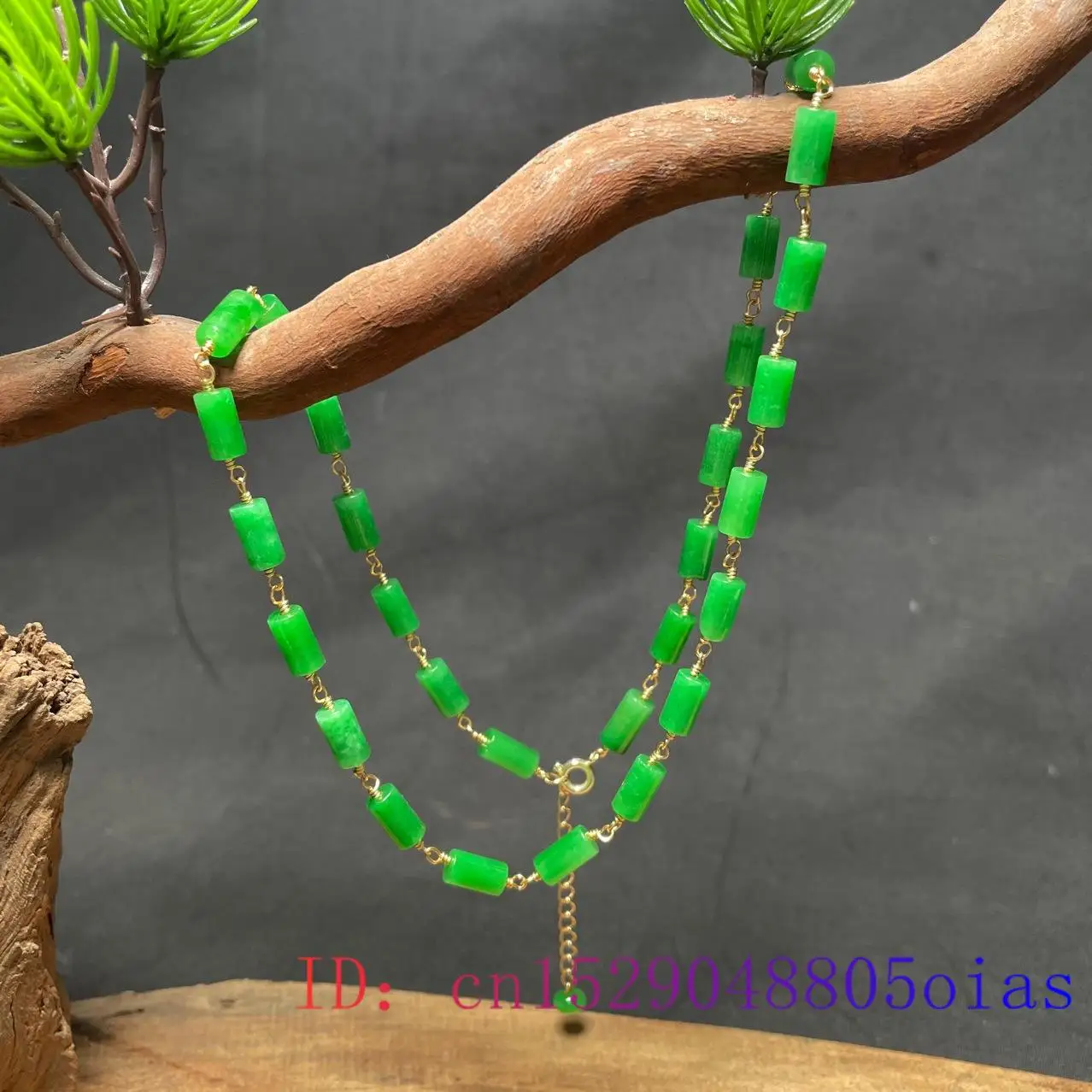 Green Jade Beaded Necklace Vin - Jewelry & Watches Sp Z Oo Ul Frezerów 3 recension och pris