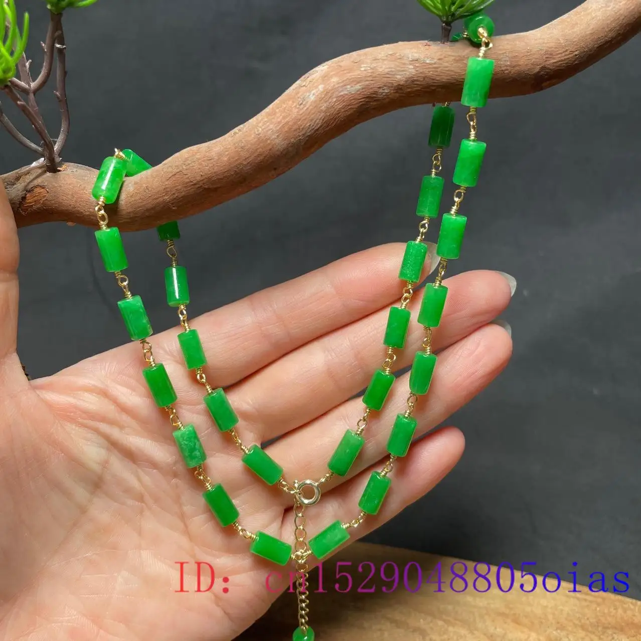 Green Jade Beaded Necklace Vin - Jewelry & Watches Sp Z Oo Ul Frezerów 3 recension och pris