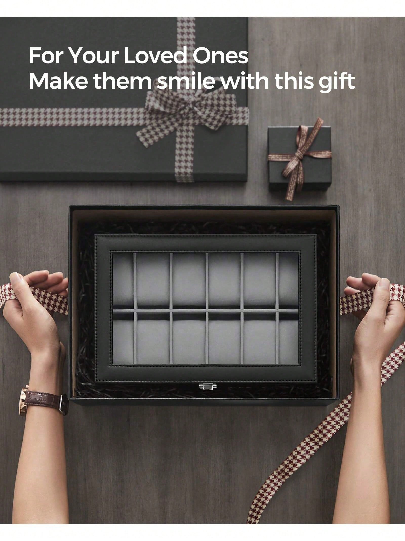 12-Slot Lockable Watch Box wit - Jewelry Box With Watches recension och pris