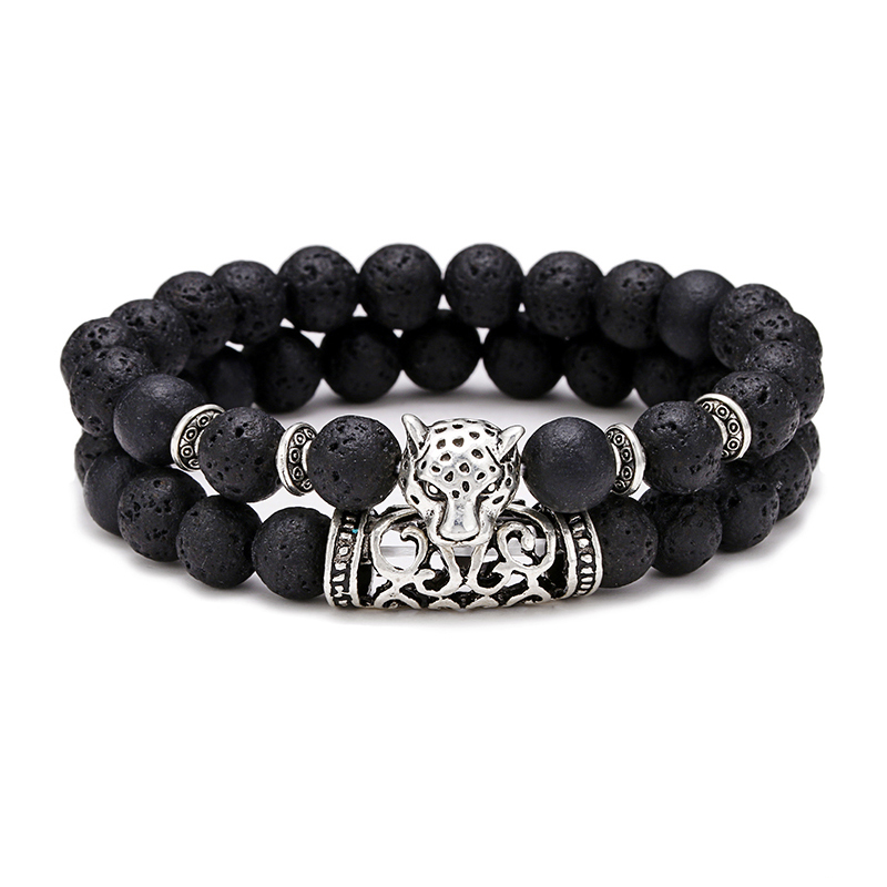 Premium 2Pcs/Set Leopard Beade - Gemstone Bracelet Healing recension och pris