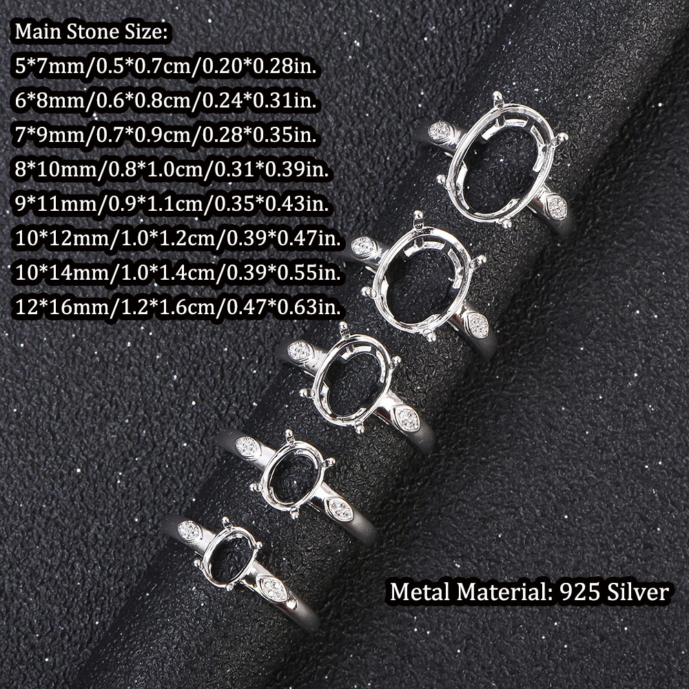 5x7-12x16mm Ring Blank 925 Ste - Sterling Silver Ring recension och pris