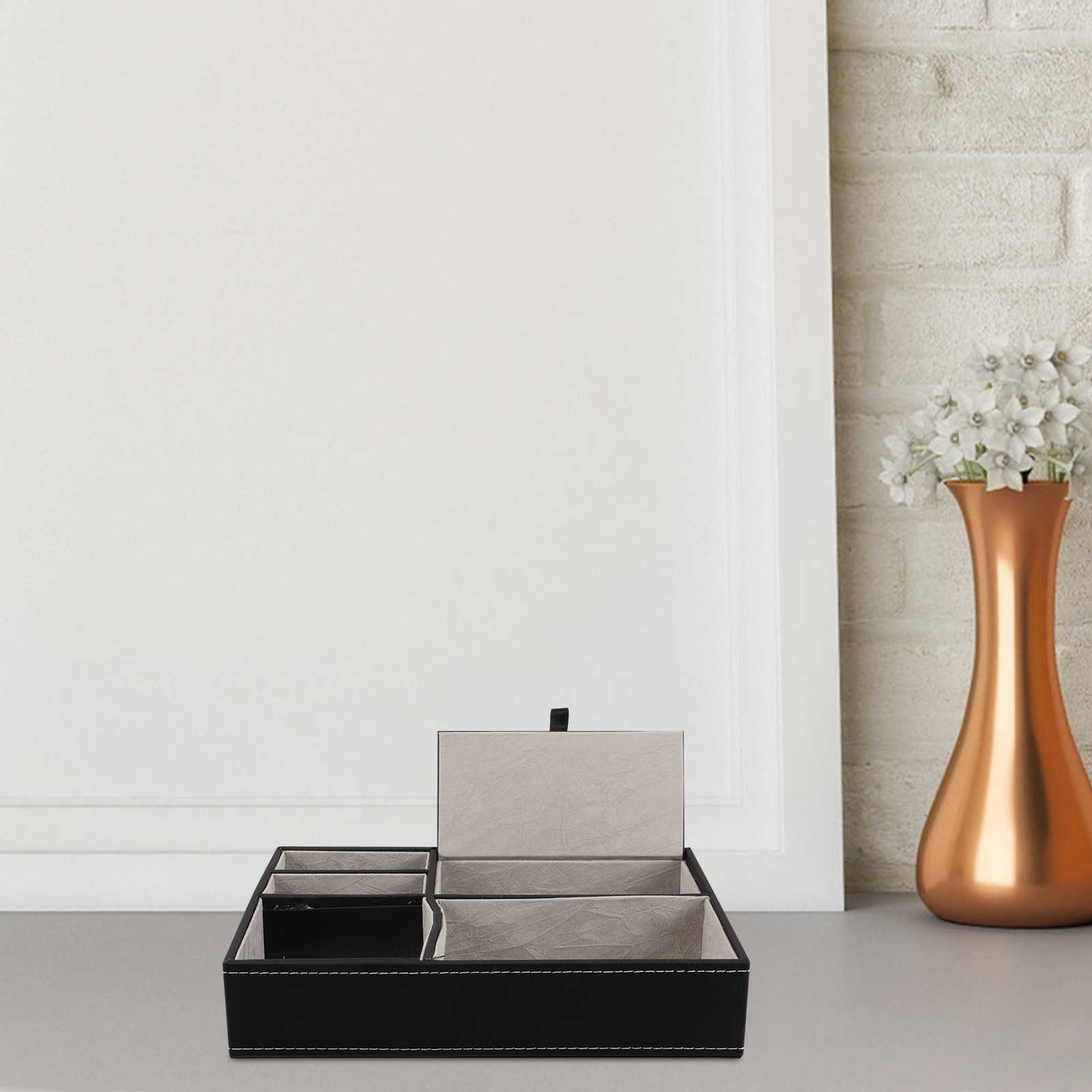 Multifunctional PU Desk Tray O - Jewelry With Watches recension och pris