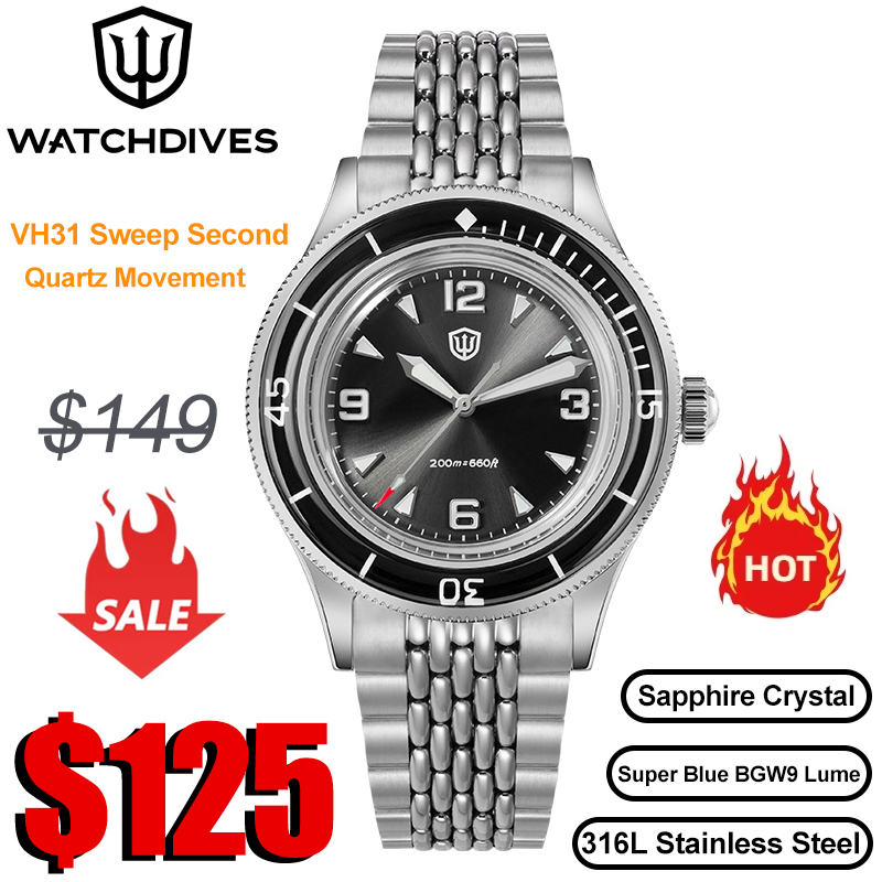 Watchdives WD50Q Watches VH31  - Vintage Pocket Watch recension och pris