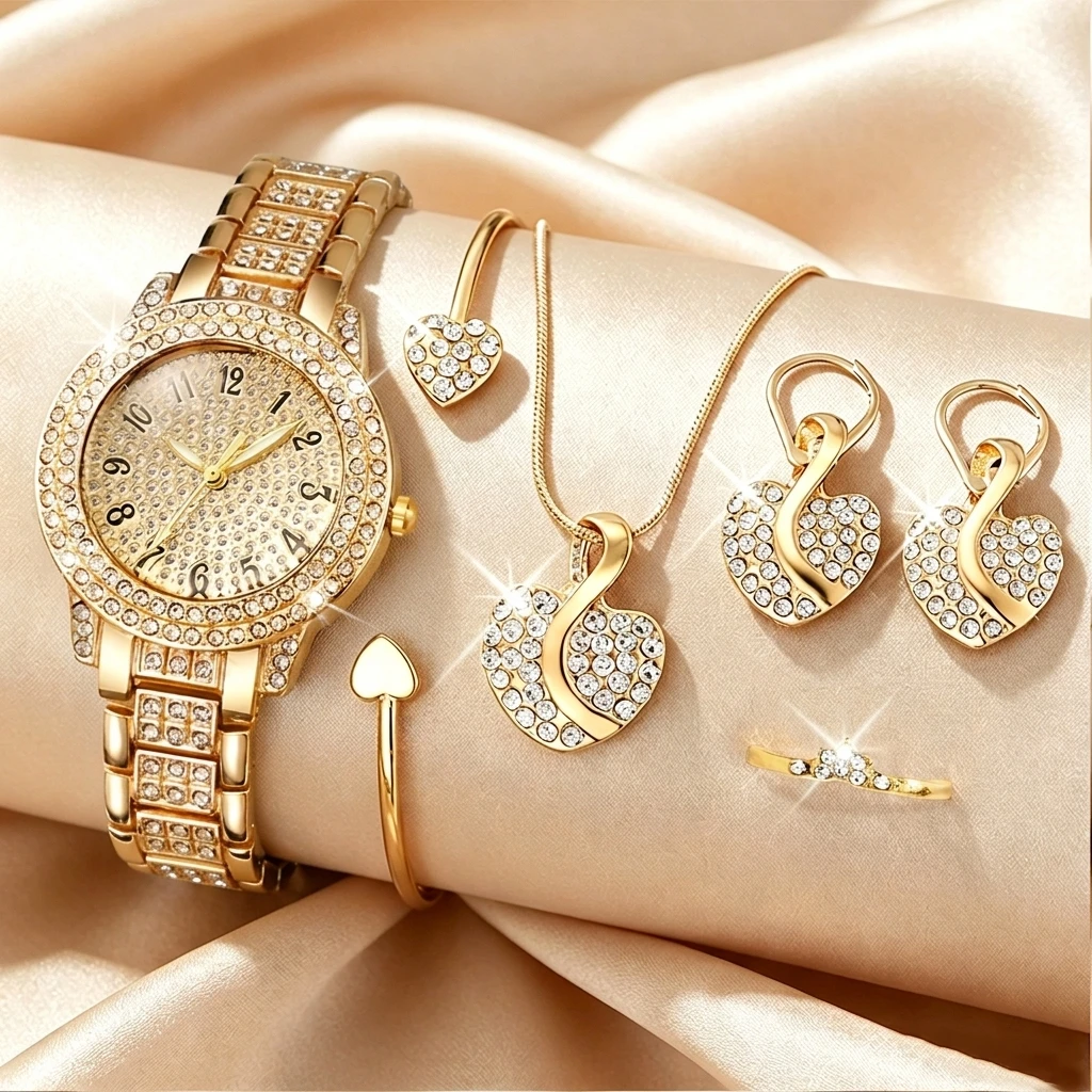 6PCS Fashion Rhinestone Women  - Mystery Jewelry Jar Watches recension och pris