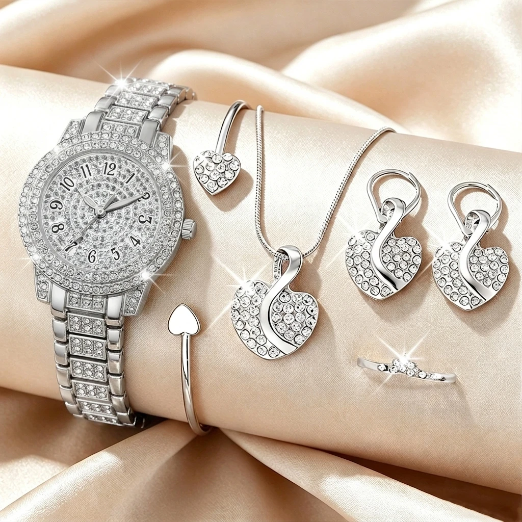 6PCS Fashion Rhinestone Women  - Mystery Jewelry Jar Watches recension och pris