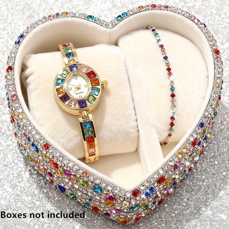 2pcs Elegant Colorful Rhinesto - Mystery Jewelry Jar Watches recension och pris