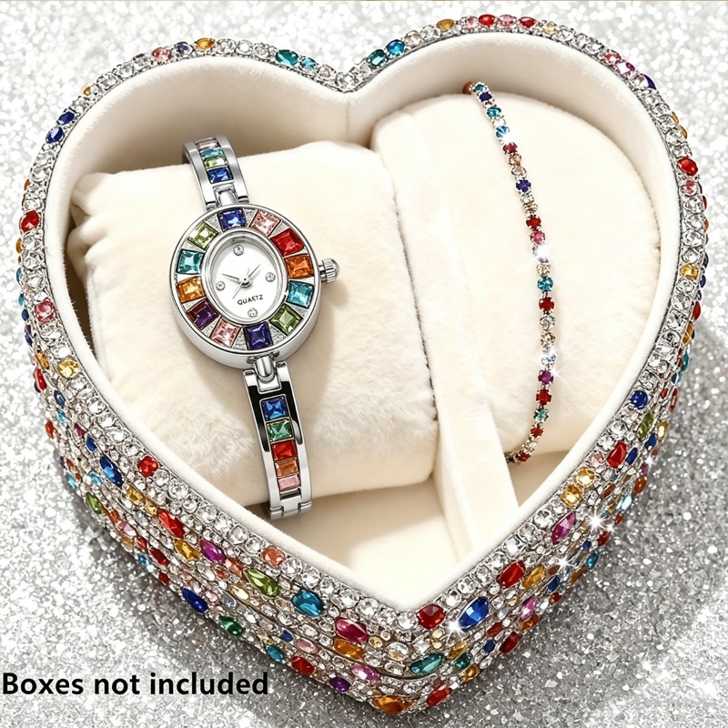 2pcs Elegant Colorful Rhinesto - Mystery Jewelry Jar Watches recension och pris