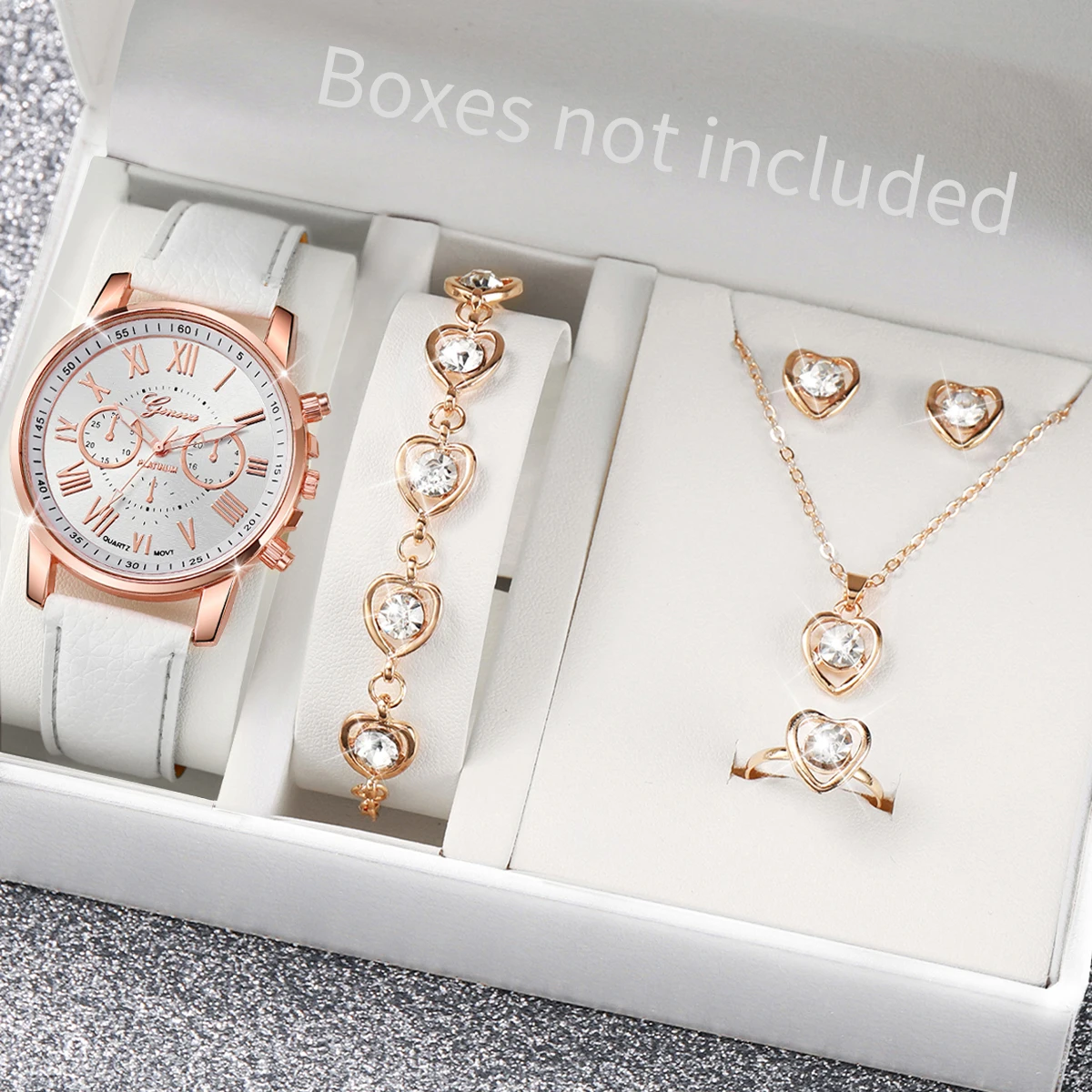 AAA5Pcs Pink Heart Crystal Wat - Mystery Jewelry Jar Watches recension och pris