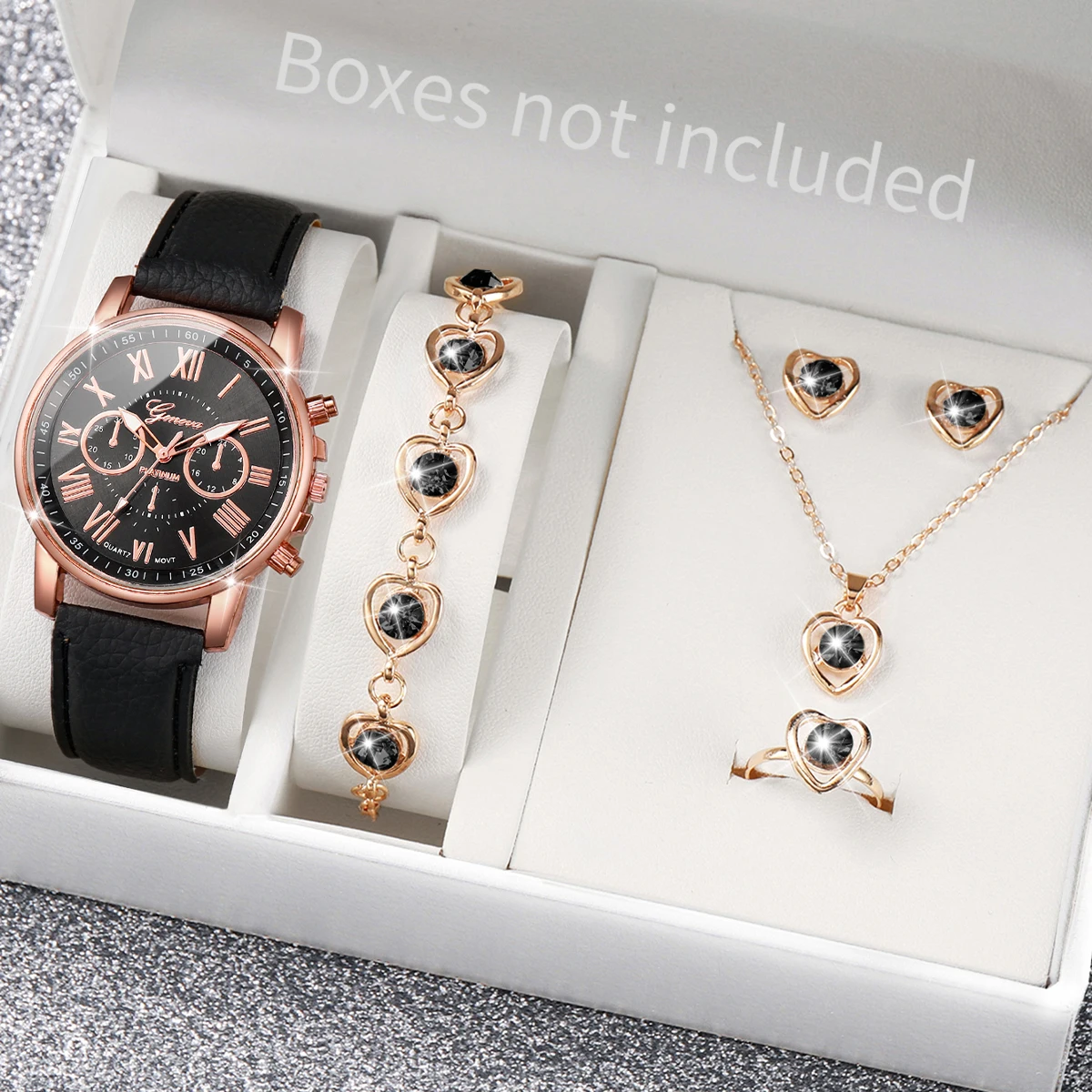 AAA5Pcs Pink Heart Crystal Wat - Mystery Jewelry Jar Watches recension och pris