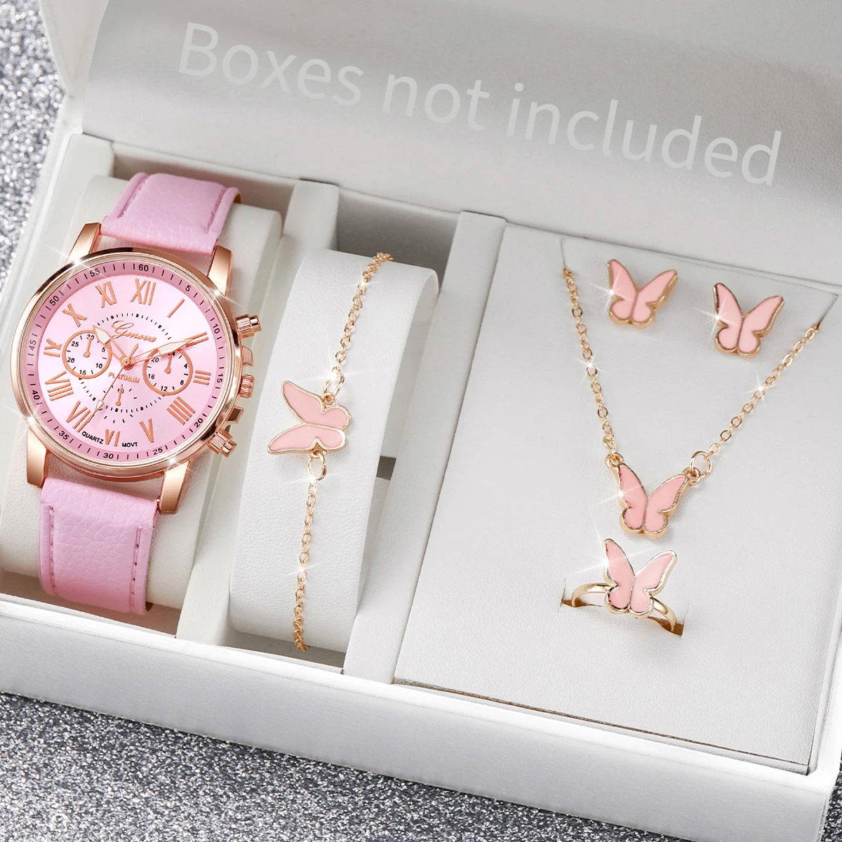 AAA5Pcs Pink Heart Crystal Wat - Mystery Jewelry Jar Watches recension och pris